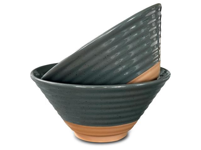 Ceramic Ramen Bowl Set of 2, 45oz - Great for Pho, Miso Udon Soup, Instant Noodles, Serving, Thai or Asian Food - Microwave Safe Large Japanese...