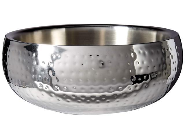 Hammered Salad Bowl Double Wall Insulated Serving Bowl (11.5 Dia)