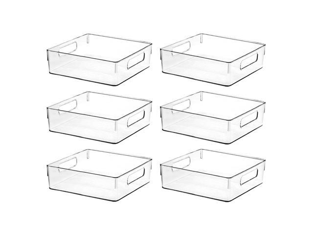 Clear Plastic Storage Bins, Pantry Organizers and Storage or Kitchen Organization and Storage Containers Bins for Organizing, Fridge, Freezer,...