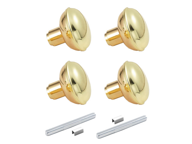 Vintage Polished Gold Door Knob Set with Spindle,2 Pack Old Style Door Knobs Replacement Broken for Antique Mortise Lock, Older Home Interior Door