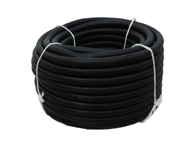 Flexible Polyethylene HDPE Non-Split Corrugated Wire Loom Tubing (Black, 1' Dia. x 100 ft)