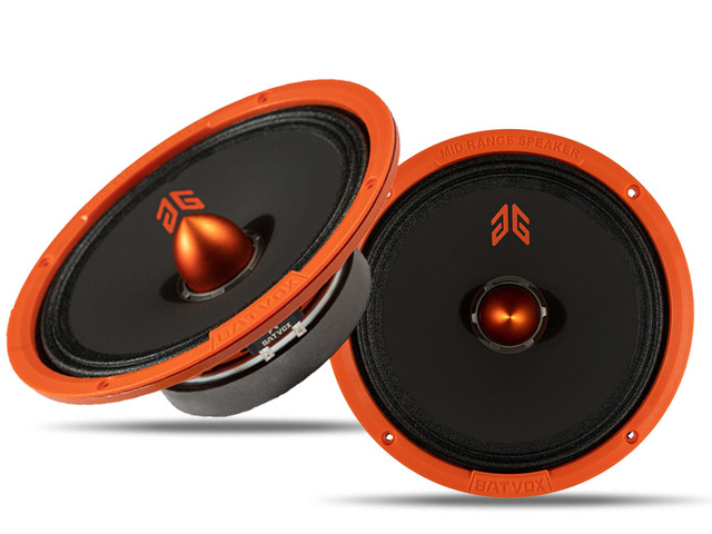 MX80E1 Midrange Loudspeaker 8' Orange Bullet, 560W Max, 6 Ohms, Premium Quality Audio Door Speakers for Car or Truck Stereo Sound System, Orange (2...