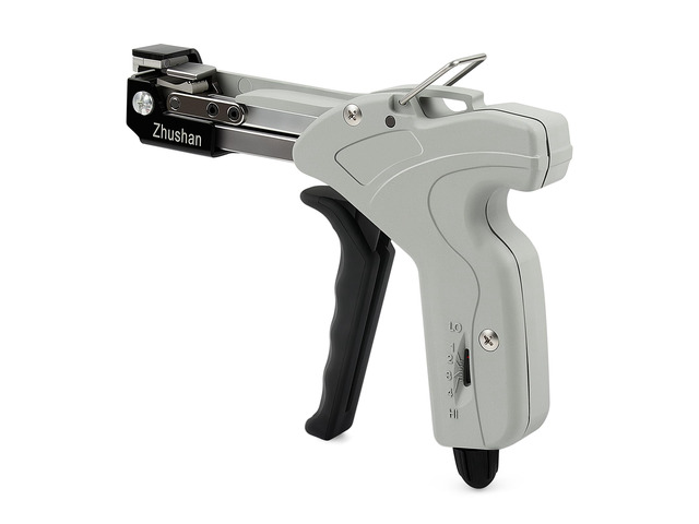 Stainless Steel Cable Tie Gun, Auto Tighten & Cut Tool for 4.67.9mm Metal Ties, 4-Level Tension, Heavy-Duty & Easy to Use