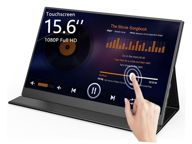 15.6' Touchscreen Portable Monitor FHD 1080P IPS/HDR Laptop Screen Extender for Gaming and Computer Display, Travel Monitor with Speaker Compatible...