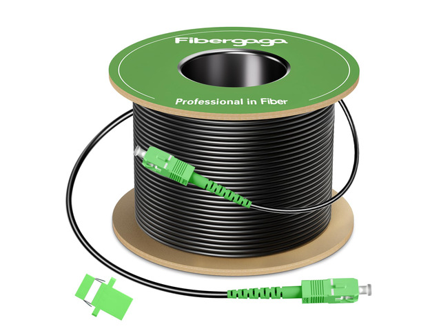 Outdoor OS2 SCA to SCA Fiber Optic Cable Single Mode, 150M(492ft) Armored, Fiber Patch Cable Internet, Singlemode Simplex 9/125µm, OD-3.0mm...