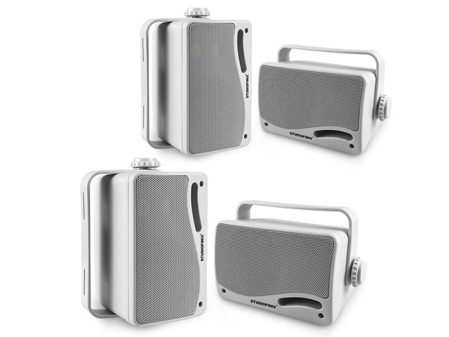 3.5' Outdoor Bluetooth Speakers Wired Waterproof, 400W 3 Way Upgrade Premium Wall Mount Speakers, Durable Mountable Loud Sound System for Patio...