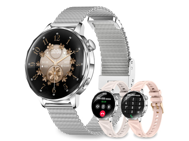 Smart Watches for Women, 1.27'' Smartwatches (Answer/Make Calls) Compatible with iPhone/Android Phones, IP68 Waterproof Fitness Tracker Watch with...