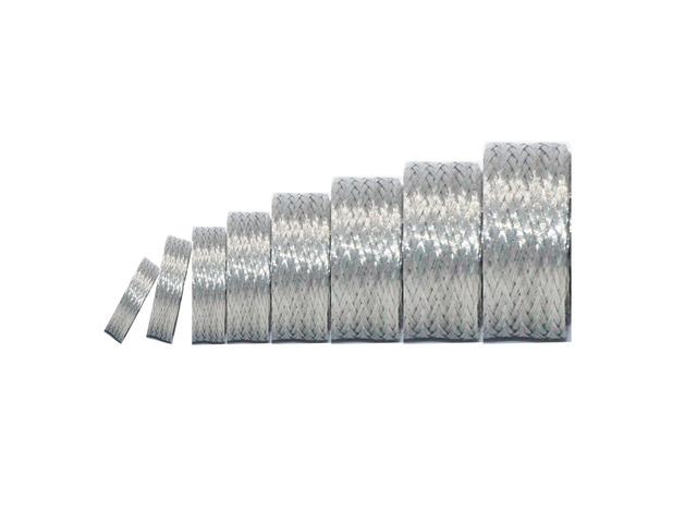 Tinned Copper Braided Cable Shielding Sleeve Metal Wire Loom Sheathing EMI RFI ESD Protector Grounding Mesh Flat Tubular Expandable 3/4' W(0.48'...