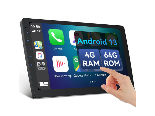 9 Double Din Car Stereo with Wireless Apple Carplay & Android Auto, Touchscreen Radio with Backup Camera, BT 5.4, WiFi 5, GPS, Mirror Link, FM/AM...