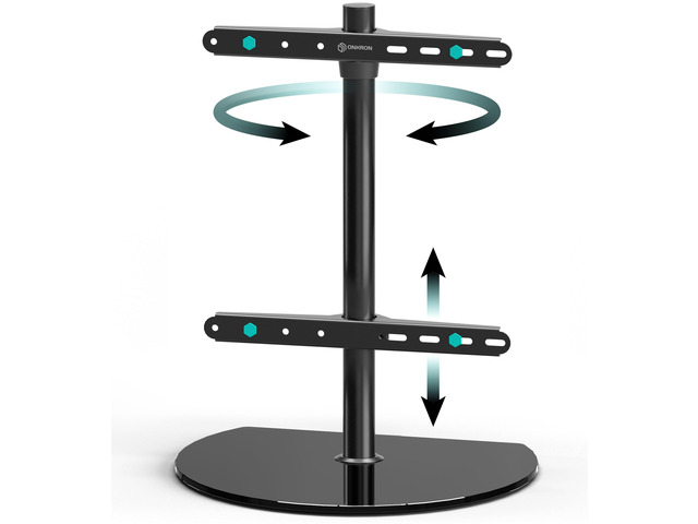 Universal TV Stand for 32-65 Inch Screen up to 77 lbs, Height Adjustable, Swivel TV Stand Pedestal, VESA 100x100-400x400, Table Top TV Mount Stand...