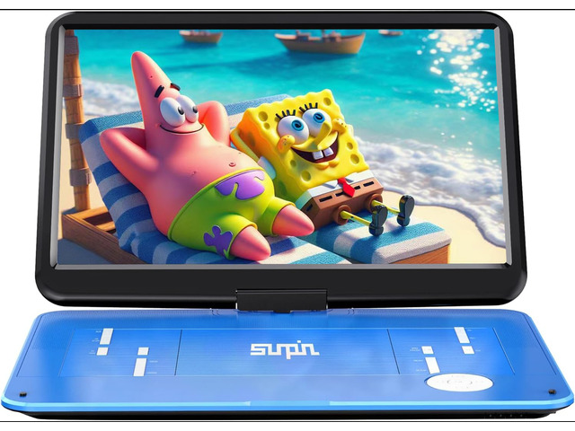 17.9' Portable DVD Player with 15.6 inch Large HD Swivel Screen, Long Lasting Rechargeable Battery, Support USB/SD Card/AV in & Out and Multiple Disc...