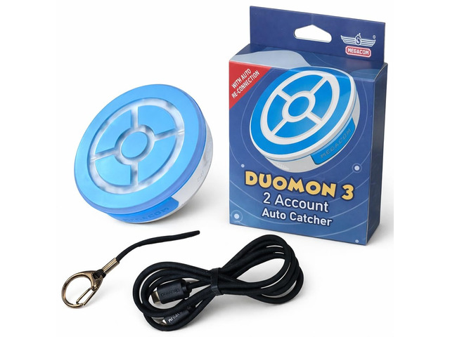 DuoMon3 Lite 1P/2P Auto Catcher, Auto-Reconnection Hourly (No Pad) Dual Accounts, Poket Go 1-Touch Reconnect, 65ft Bluetooth, IPX7, USB-C &...