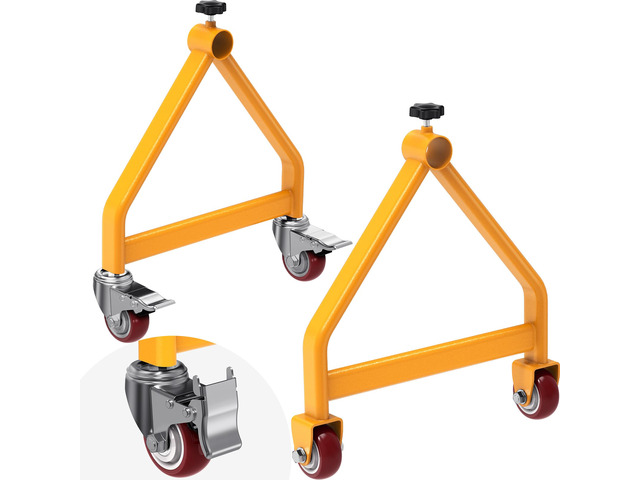 Wire Spool Rack & Holder, 220LB Capacity Cable Caddy with 4 Locking Swivel Casters, Yellow Powder Coated Steel Wire Spool Holder for Workshop,...