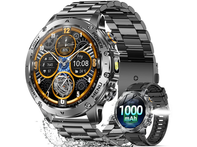 Military Smart Watches for Men (Answer/Make Calls), Smart Watch with 1000mAh Battery, Heart Rate/Sleep Monitor 100+ Sport Modes 1.7 Fitness Watch...