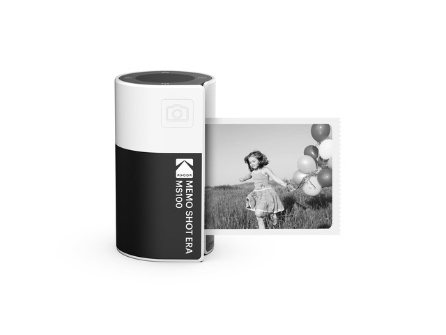 Memo Shot ERA Kids Instant Digital Camera and Photo Label Printer, White (Camera with 1 Roll One-Touch Label Cartridge)