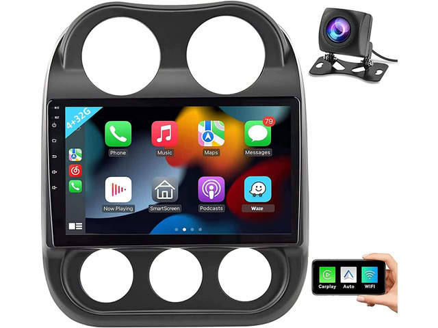 [4G+32G] Android 13 5GWIFI Car Radio Stereo for Jeep Compass Patriot 2010-2016 with Wireless CarPlay Android Auto, 10.1 inch Touchscreen Car Stereo...
