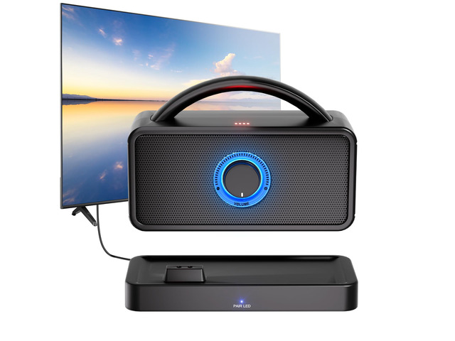 5.8 GHz Wireless TV Speakers for Hard of Hearing Seniors Portable TV Speaker Amplifies TV Sound, 0ms Audio-Video Sync, ARC/AUX/RCA/COAX/OPT, All...