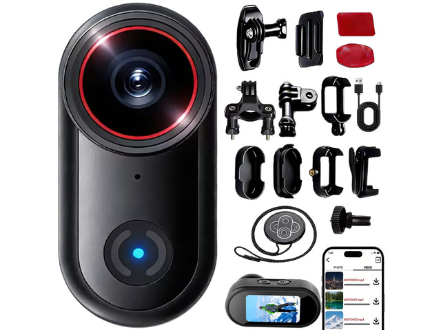 4k Sports Camera,Body Cameras with Audio and Video Recording,1GB Wearable Thumb Action Body Cam, WIFI Pov Camera with Magnetic Back Clip, Camcorder...