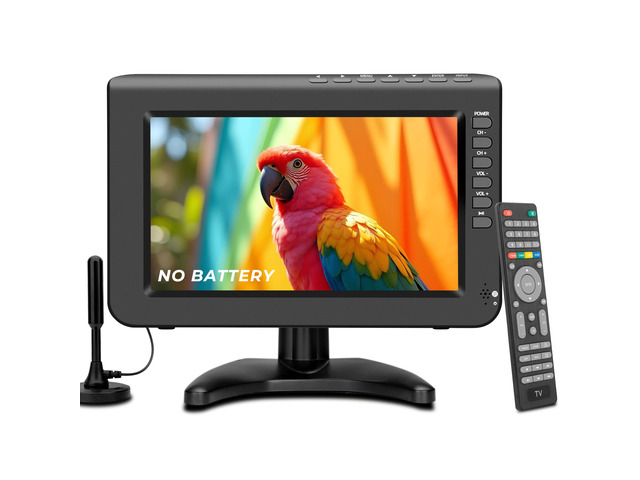 10.1inch Portable TV,720P Screen Small Television with Antenna and Digital ATSC Tuner,HDMI USB Port,12 Volt Charger Cable/AC Power for Caravan and...