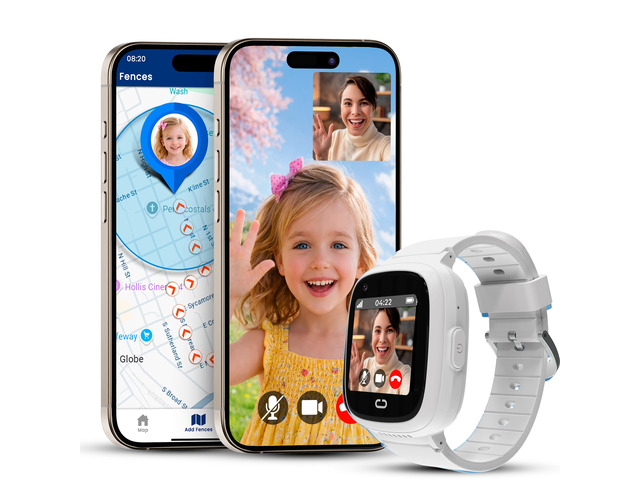 Kids Watch with GPS Tracker, Two-Way Calling, Real-Time Tracking & SOS Alerts - Smart Watch for Kids Call and Text with Geo-Fencing, School Mode,...