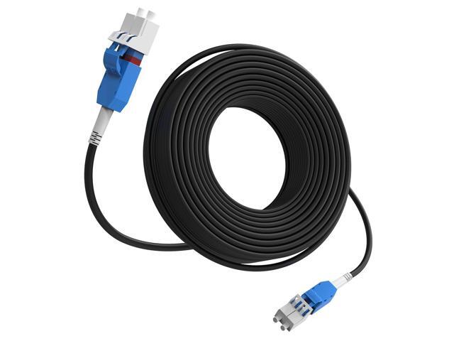 75M/246FT LC to LC Armored Outdoor Fiber Optic Cable, Single Mode Duplex 9/125m SMF Fiber Patch Cord, OS1/OS2 Compatible, Black LSZH Jacket,...