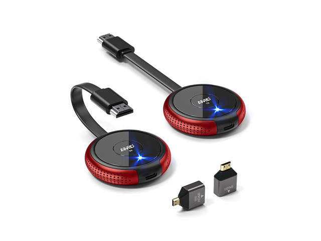Wireless HDMI Transmitter and Receiver Kit 4K, Casting 2.4/5GHz Stable Video/Audio to Monitor, Projector, HDTV, Wireless HDMI Extender 165FT/50M...