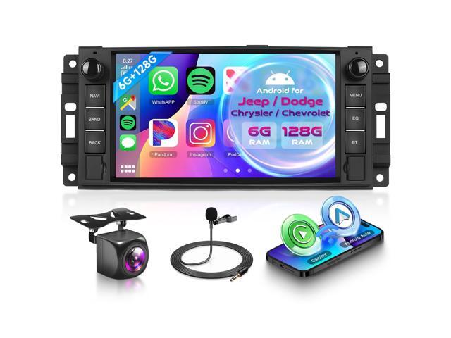 6G+128G Android Car Stereo for Dodge Ram 1500 2008-2012 Jeep Wrangler JK 2007-2018 with Wireless CarPlay Android Auto, 7 Inch Car Radio GPS...