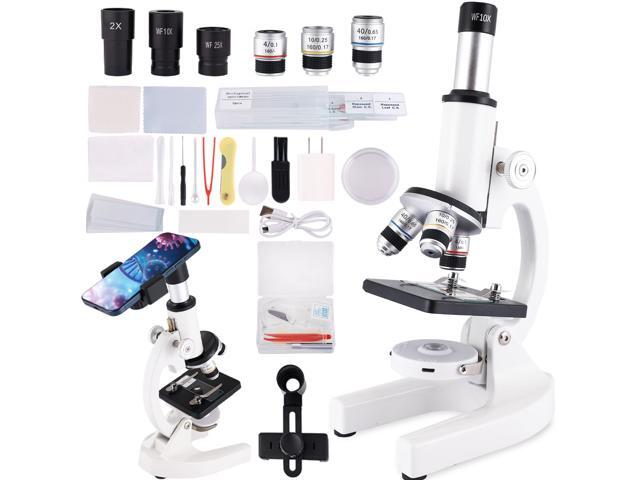 Microscope for Adults & Kids, 40X-2500X High-Power Compound Microscope for Students, School Lab & Home Schooling,Equiped with Slides Set & Phone...