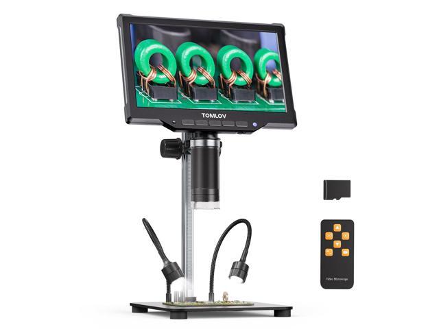 DM10 10.1' Digital Microscope: 1080P 1200X HD IPS Coin Microscope Magnifier for Error Coins with Light, 16MP LCD Soldering Microscopes for Adults.