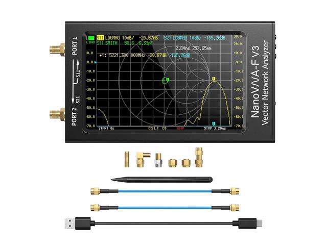 NanoVNA-F V3 Vector Network Analyzer, [Upgraded] 1MHz-6GHz 4.3 Inch HF VHF UHF VNA Antenna Analyzer, Measuring S-Parameter Voltage.