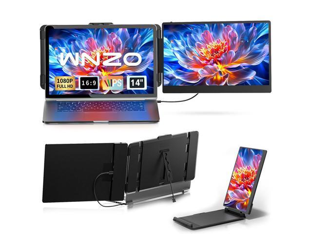 Laptop Screen Extender 14' - Dual Portable Monitor FHD 1080P IPS Second Screen for 13'-17' Laptops, Plug & Play for Trip/Remote Work Compatible...