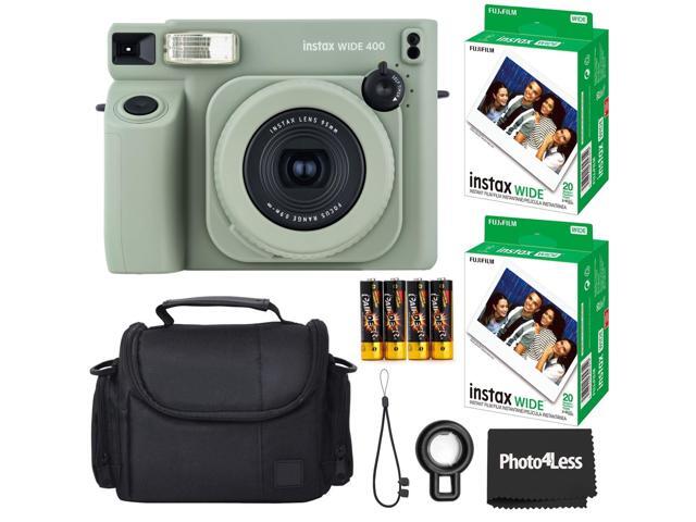 Instax Wide 400 Instant Film Camera (Sage Green) Bundle with Instax Wide Instant Film (40 Sheets), with Accessories Including Protective Carrying Case