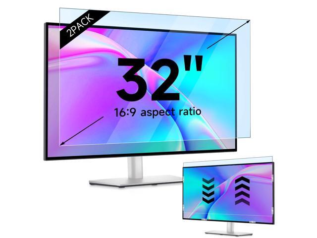 2 Pack 32 inch Anti-Blue Light Monitor Screen Protector for 16:9 Widescreen, Removable Anti Glare Blue Light Blocking Screen Filter, Anti-UV Eye.