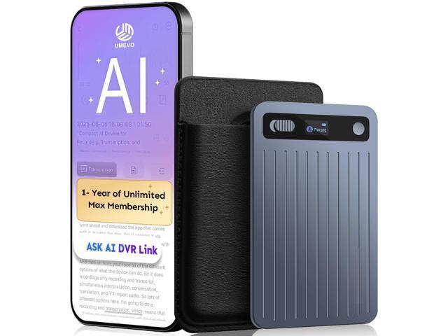 UMEVO Note Plus AI Voice Recorder: Unlimited Transcribe & Summarize, AI Note Taking Device 64GB with Case, App Control, 140 Languages for Calls,...
