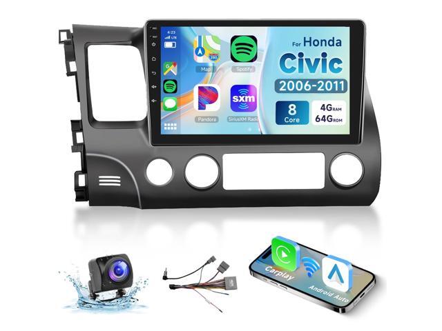 8 Core 4G+64G Car Radio for Honda Civic 2006 2007 2008 2009 2010 2011, Wireless Carplay Android Auto Car Stereo, 10.1 IPS Touchscreen with WiFi,...