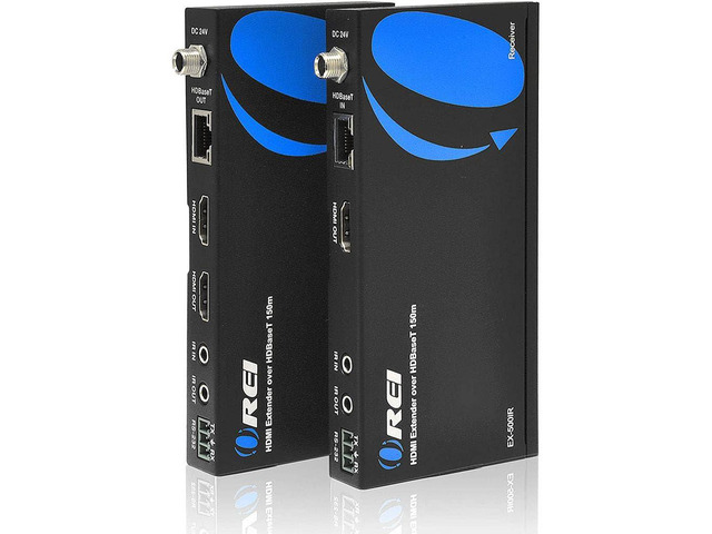 1080p HDBaseT HDMI Extender over Cat5e/6 Ethernet LAN cable - Up to 500 Feet, Supports HDCP 1.4, Bi-Directional IR, HDMI Loop-out, RS-232, PoC,...