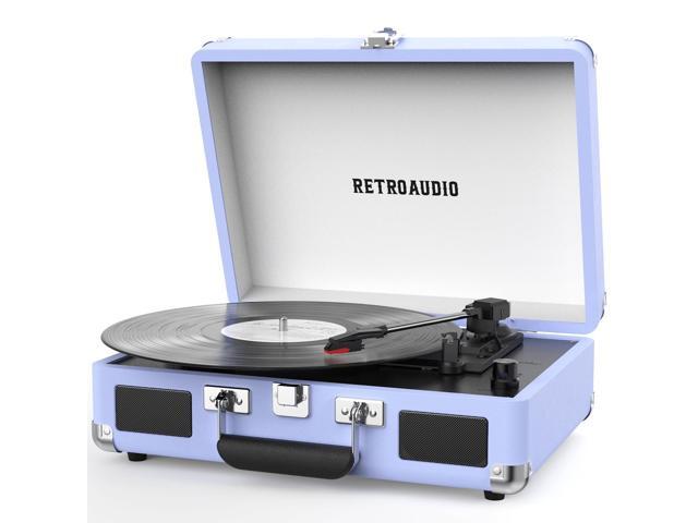 Vinyl Record Player 3 Speed Bluetooth Portable Suitcase Belt-Driven Record Player with 2 Built-in Stereo Speakers Vinyl Vintage Turntable Records...