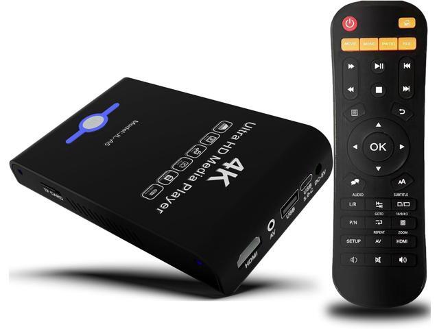 4K Ultra HD Media Player 2-in-1 HDD Enclosure for USB Drives and MicrosD Cards- Plays Digital Signage, H.265/HEVC H.264/AVC MP4 MKV Videos Etc,Auto...