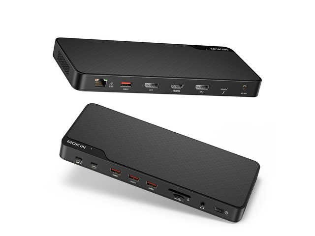 Thunderbolt 4 Dock - 16 Ports, Laptop Docking Station Dual Monitor for MacBook, Docking Station 3 Monitors for Windows with 150W DC Power,TB4...