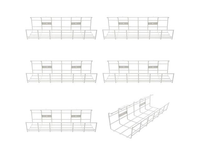 Under Desk Cable Management- 6 Pack Cord Organizer. Metal Wire Cable Management Tray for Office, Studio and Home. Super Sturdy Under Table Cable.