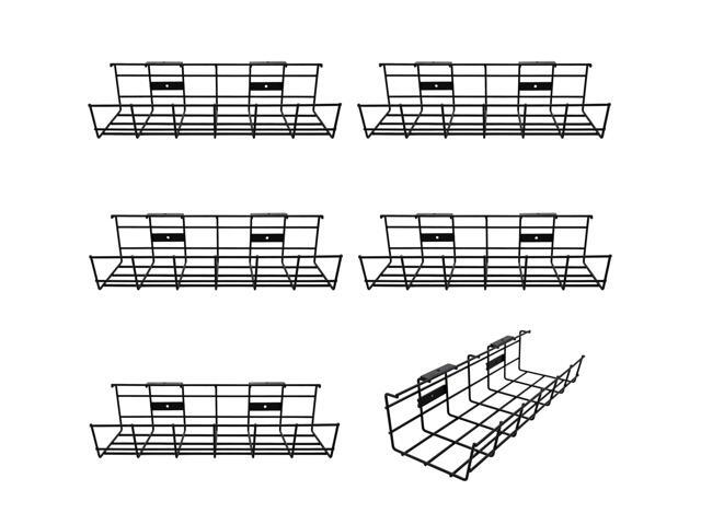 Under Desk Cable Management- 6 Pack Cord Organizer. Metal Wire Cable Management Tray for Office, Studio and Home. Super Sturdy Under Table Cable.