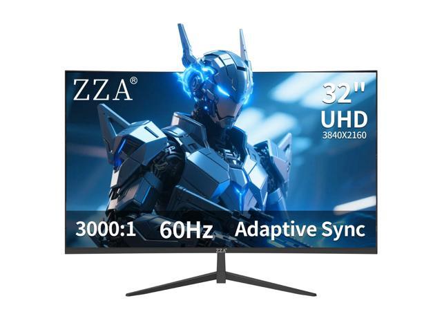 32 Inch Monitor, 4K UHD 3840x2160, 60Hz, 3000R VA Display, Adaptive, 100% sRGB, HDMI 2.1, DisplayPort 1.4, Adaptive Sync,100x100MM VESA Wall...