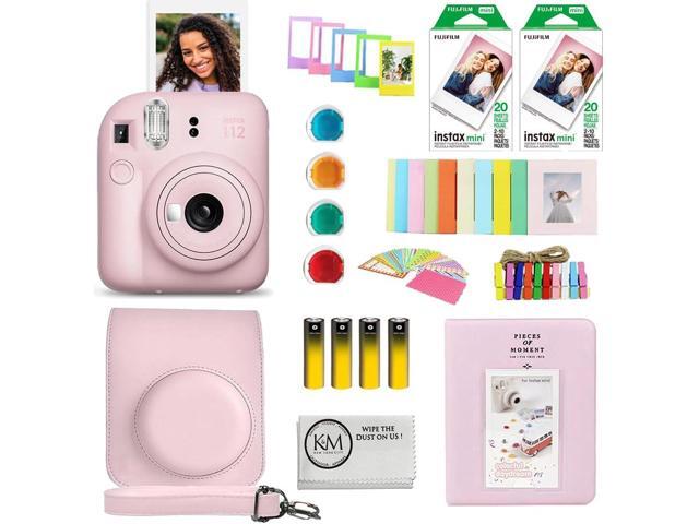 INSTAX Mini 12 Instant Film Camera Blossom Pink Bundled with INSTAX Mini Instant Film 40 Exposures + Instax Accessory Bundle + AA Batteries +.