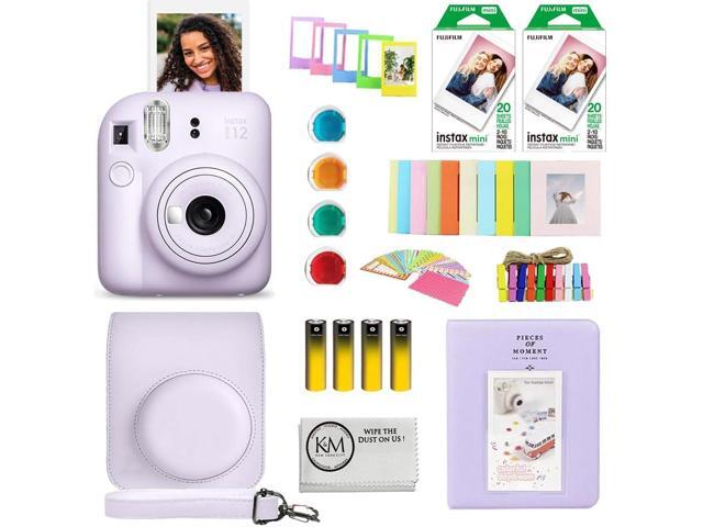 INSTAX Mini 12 Instant Film Camera Lilac Purple Bundled with INSTAX Mini Instant Film 40 Exposures + Instax Accessory Bundle + AA Batteries +.