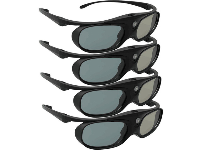 DLP Link 3D Glasses, 144Hz Rechargeable Active Shutter Eyewear for Most DLP-Link 3D Projectors- Acer, ViewSonic, BenQ Vivitek, Optoma, Panasonic,...