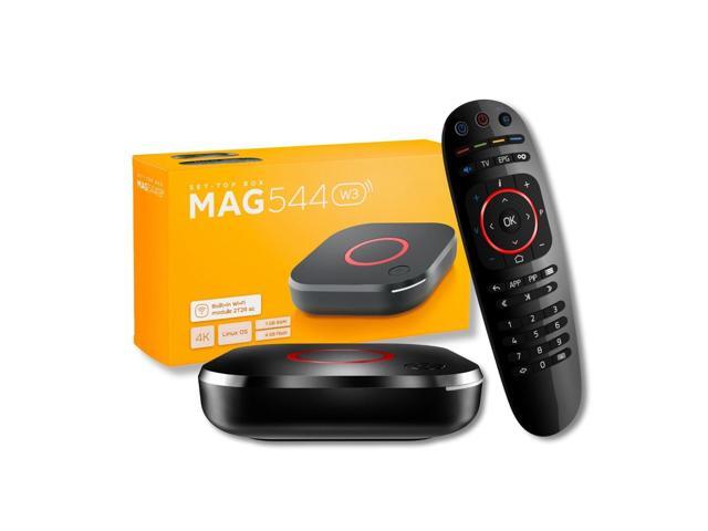 MAG544w3 Set-Top Box 4K HDR Streaming Media Player, 4K HDR Output, Amlogic S905Y4, Linux 4.9, Dual-Band Wi-Fi, HDMI Cable, Remote - Hardware.