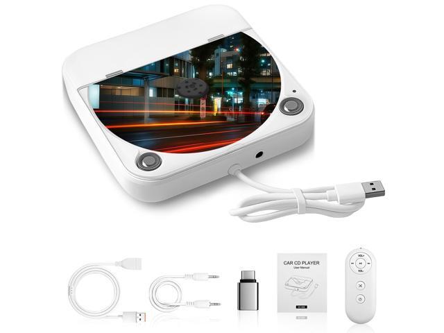 External Portable CD Player for Car, Plug and Play Car CD Player with USB Port AUX Port, Universal USB Player for Vehicle, Laptop, TV, Computer,.