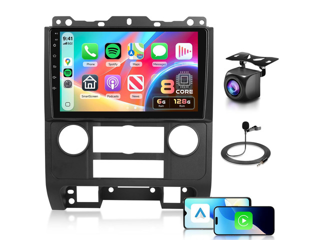 8 Core 6G+128G Android 15 Car Stereo Radio for Ford Escape Kuga Mazda Tribute 2007-2012 Wireless Carplay/Android Auto 9'' HD IPS Sereen with 5.0...