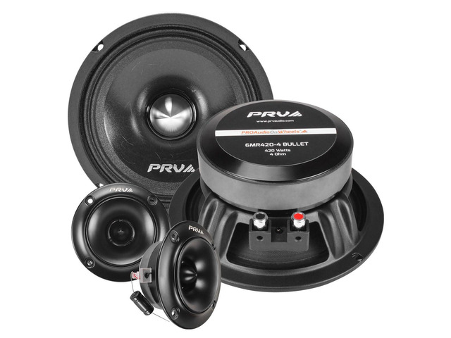 1080 Watts Bundle 2X 6.5 Midrange Speakers 420 Watts, 4 Ohm + 2X Super Tweeters TW500Ti-4 120 Watts, 4 Ohm for Car Audio Systems (2 Speakers, 2...