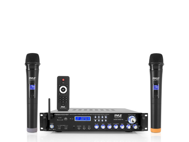 Bluetooth Multi-Channel Hybrid Pre-Amplifier System - 3000W Home Audio Rack Mount Stereo Power Amplifier Receiver w/ Radio, USB, UHF, Dual Wireless...